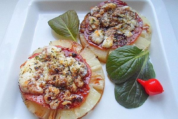 Pineapple with Serrano Ham and Goat Cheese