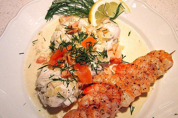 Plaice Rolls in Salmon – Cream – Sauce