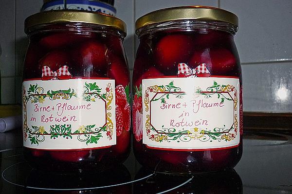 Plum and Pear in Red Wine