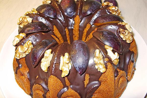 Plum and Walnut Bundt Cake