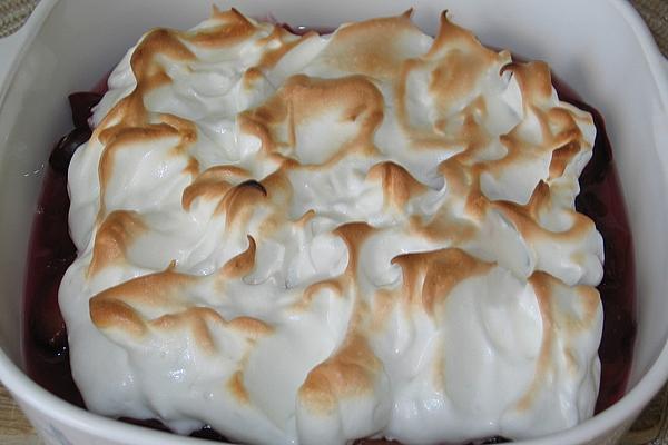 Plum Dessert with Meringue Topping