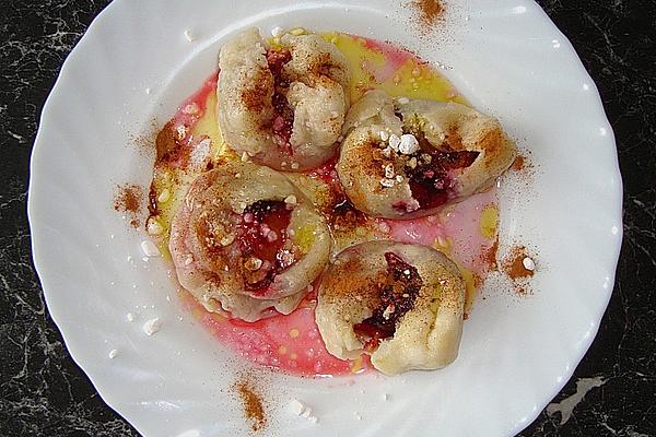Plum Dumplings Made from Yeast Dough