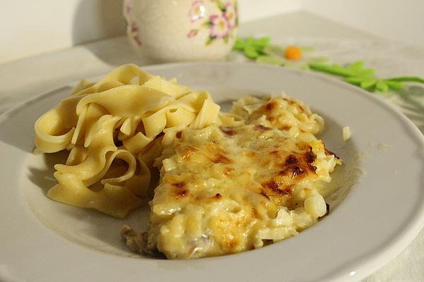 Pollack Fillet with Leek and Onion Crust