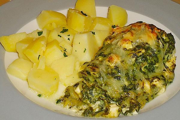 Pollack Fillet with Spinach – Feta – Crust