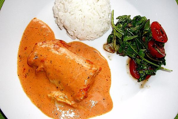 Pollack Fillet with Tomato Cream Topping