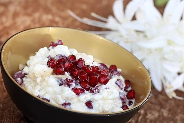 Pomegranate Dessert with Grainy Cream Cheese