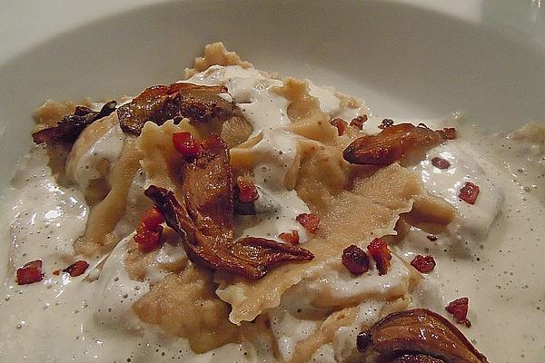 Porcini Ravioli with White Wine Foam