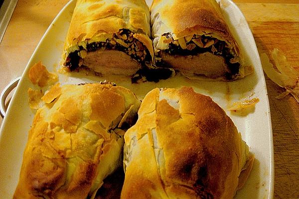 Pork Fillet in Strudel Pastry with Prune Sauce