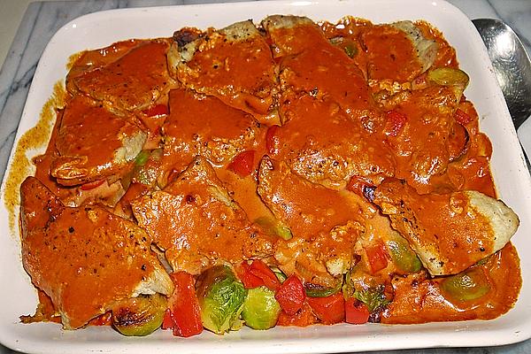 Pork Fillet on Vegetables and Potatoes