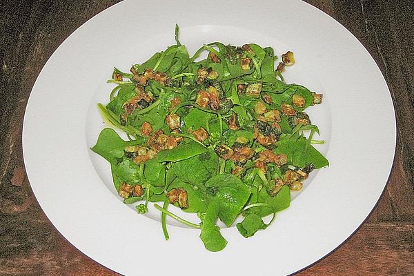 Post Linseed Salad with Zucchini – Parmesan Croutons