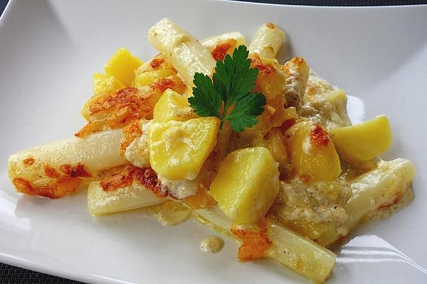 Potato and Asparagus Gratin