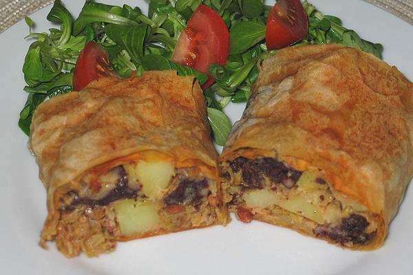 Potato and Black Pudding Strudel