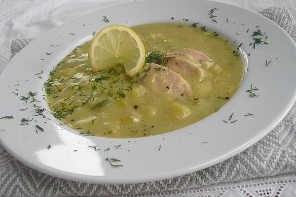 Potato and Leek Soup with Wild Salmon