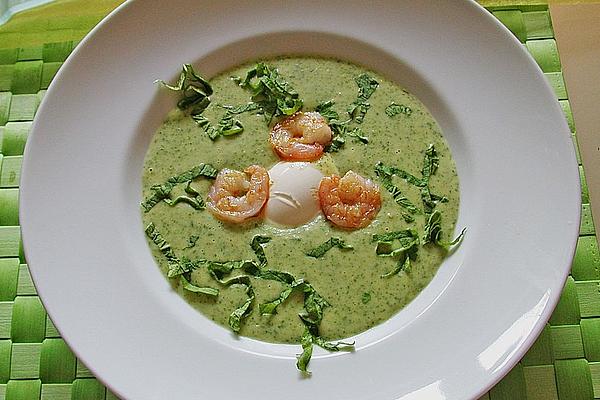 Potato and Radish Leaf Soup with Prawns