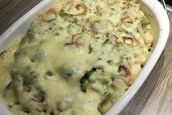 Potato and Salmon Casserole with Broccoli