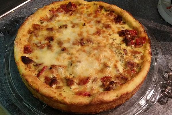 Potato Cake with Filling Of Meat and Vegetables