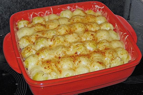 Potato Casserole with Brussels Sprouts and Tuna