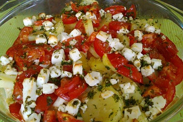 Potato Casserole with Sheep Cheese and Peppers