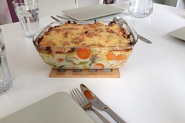 Potato Gratin with Carrots and Leek