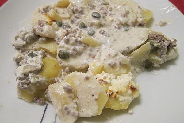 Potato Gratin with Minced Meat and Capers