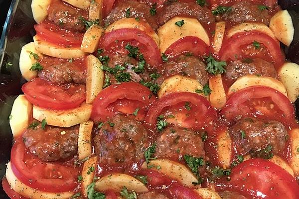 Potato Kebab with Meatballs