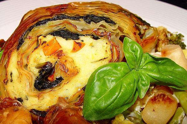 Potato Strudel with Pita Pasta