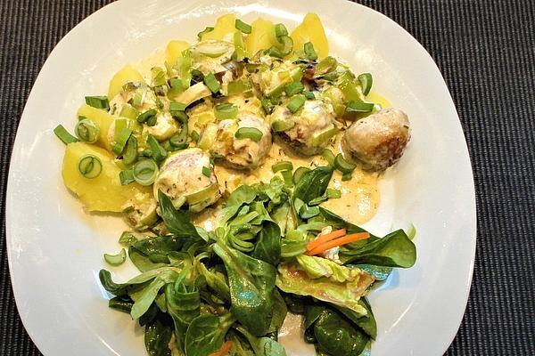 Potatoes in Leek Sausage Sauce