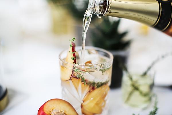 Prosecco with Plum and Thyme