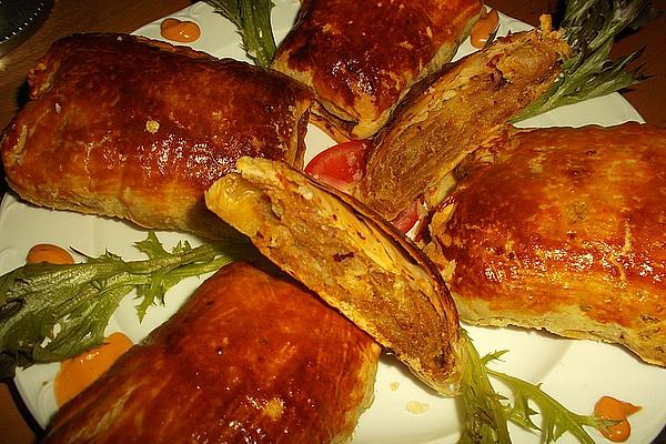 Puff Pastries with Minced Meat and Feta