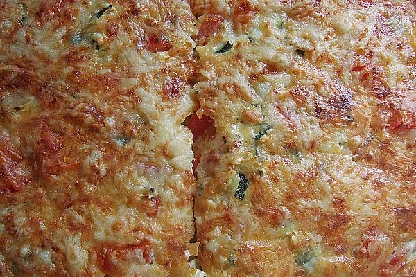 Puff Pastry Pizza with Vegetables and Ham