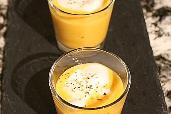 Pumpkin and Carrot Soup with Coconut Cream