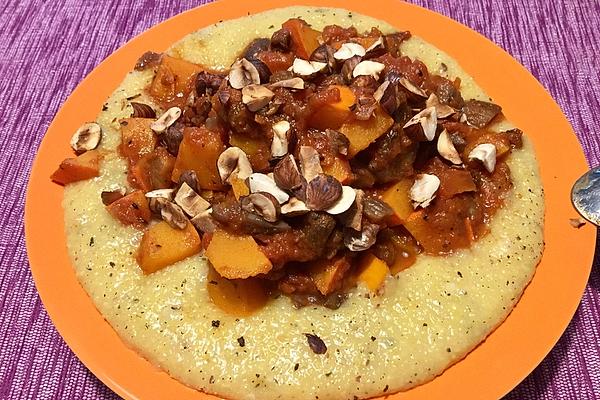 Pumpkin and Chestnut Ragout with Polenta