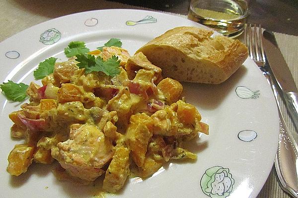 Pumpkin and Salmon in Dill Mustard Sauce