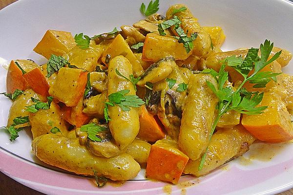 Pumpkin Pan with Potato Noodles