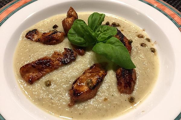 Pumpkin Soup with Turkey Strips