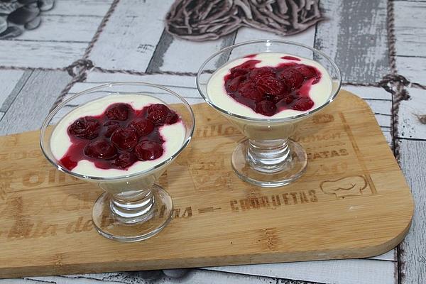 Quark Dessert with Cherry Compote