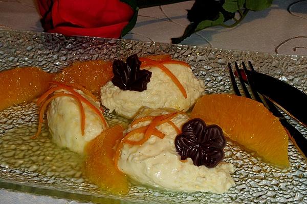 Quark Mousse with Caramelized Orange Fillets