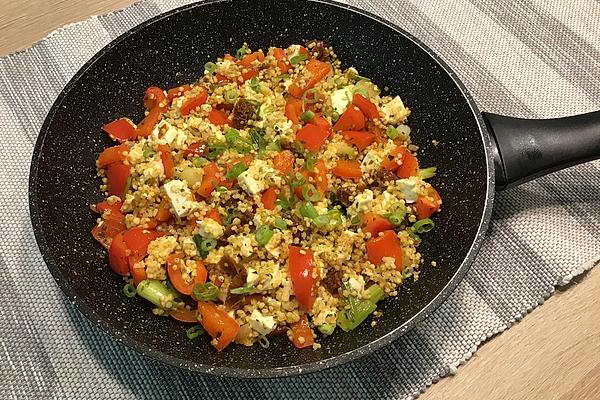 Quick Millet and Bell Pepper Pan with Feta