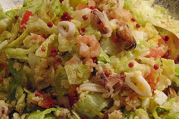 Quinoa Salad with Seafood and Lime-ginger Dressing