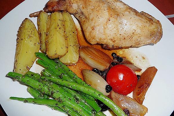 Rabbit Legs with Red Wine Shallots