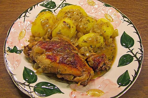 Rabbit on Shallots – Mustard – Sauce with Tarragon
