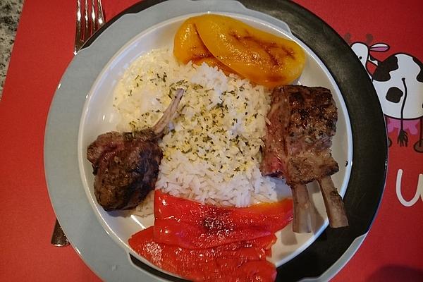 Rack Of Lamb from Grill with Lemon-rosemary-ginger Sauce