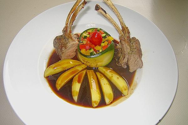 Rack Of Lamb with Ratatouille and Potato Quarters
