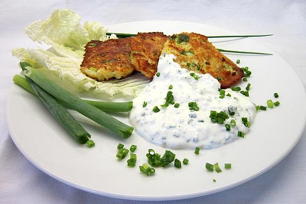 Radish Patties with Chives Dip