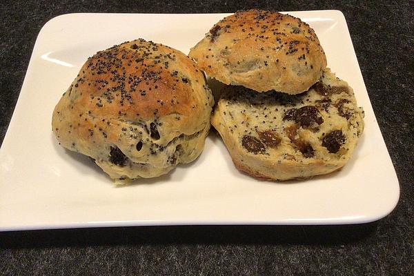 Raisin Brioches with Blue Poppy Seeds