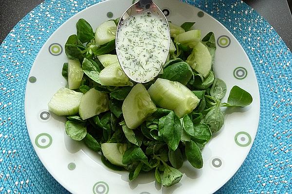 Rapunzel Salad with Cucumber in Buttermilk Dressing