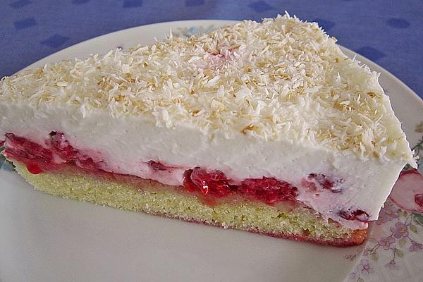 Raspberry and Coconut Cream Slices