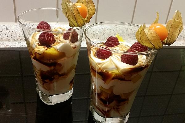 Raspberry and Mango Curd Dish