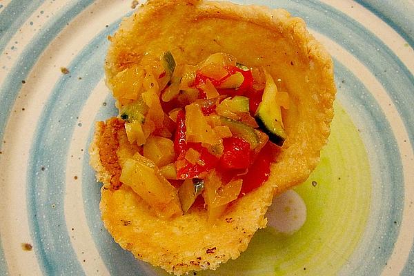 Ratatouille in Parmesan Basket