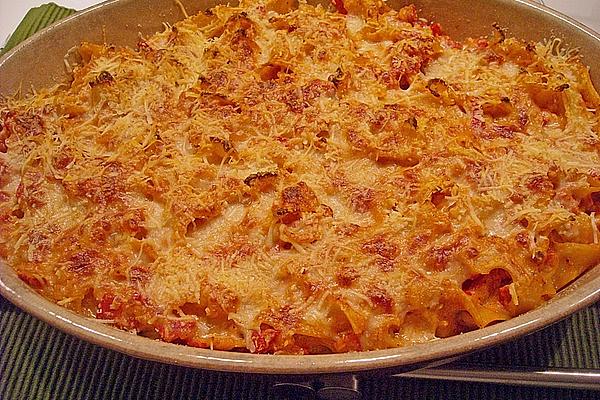 Red Lentil Pasta Casserole